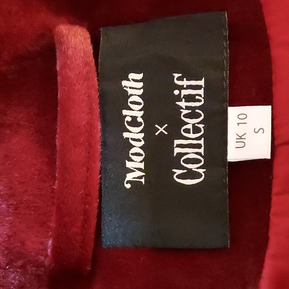ModCloth x Collectif Retro Whimsigoth Goth Dark Academia Old Hollywood Coat S - Picture 6 of 8